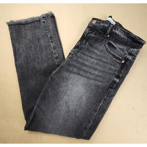 LOFT Straight Crop Jeans size 6 or 28x26 High Rise Raw Hem Gray